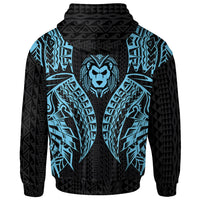 Fiji Zip up Hoodie Polynesian Lion Head Neon Style - Polynesian Pride