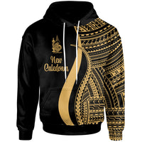 New Caledonia Hoodie Gold Tentacle Tribal Pattern Unisex Gold - Polynesian Pride
