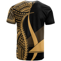 Tokelau Custom T Shirt Gold Micronesian Tentacle Tribal Pattern - Polynesian Pride