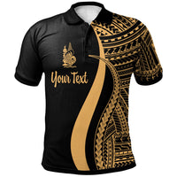 New Caledonia Custom Polo Shirt Gold Polynesian Tentacle Tribal Pattern Unisex Gold - Polynesian Pride