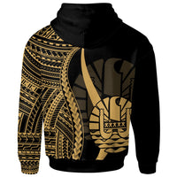 Tahiti Hoodie Gold Tentacle Tribal Pattern - Polynesian Pride