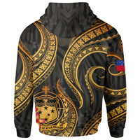 Samoa Polynesian Hoodie Gold Plumeria - Polynesian Pride