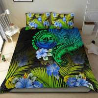 Vanuatu Malampa Province Bedding Set Hibiscus Tribal Polynesian Tattoo Ver Gradient LT9 - Polynesian Pride
