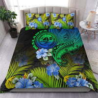 Vanuatu Malampa Province Bedding Set Hibiscus Tribal Polynesian Tattoo Ver Gradient LT9 Gradient - Polynesian Pride