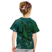 Pohnpei T Shirt Polynesian Phoenix Bird, Fairytales Bird Green - Polynesian Pride