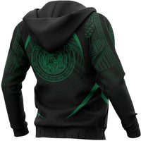 Hawaii Polynesian Hoodie Green The Face Style - Polynesian Pride
