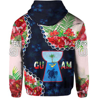 Custom Guam Liberation Day Hoodie Latte Stone Hibiscus Painting LT9 - Polynesian Pride