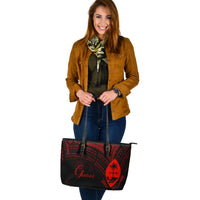 Guam Leather Tote - Red Color Cross Style - Polynesian Pride