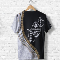 Guam T Shirt Guam Coat of Arms Hafa Adai Black White - Polynesian Pride