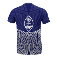 Guam Polynesian Custom T Shirt Blue Pride Map and Seal - Polynesian Pride