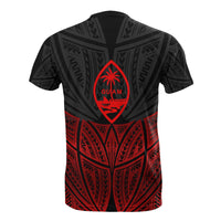 Guam Polynesian T Shirt Red Black Pride Map and Seal - Polynesian Pride