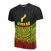 Guam Polynesian T Shirt Reggae Pride Map and Seal Unisex Reggae - Polynesian Pride