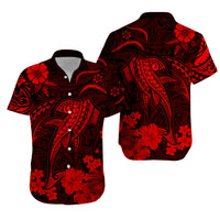 Hawaii Matching Polynesia Tribal Red Shark Dress and Hawaiian ShirtLT13 - Polynesian Pride