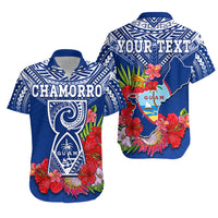 Custom Guam Chamorro Matching Hawaiian Shirt and Dress Guaman Latte Stone Tropical Flowers Blue Version LT14 - Polynesian Pride