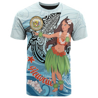 Hawaii T Shirt Polynesian Girls With Shark Unisex Black - Polynesian Pride