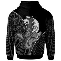 Vanuatu Zip Hoodie Octopus Style White Color - Polynesian Pride