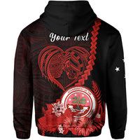 Custom FSM Valentine Couple Hoodie Heart Love Tropical Flowers Red LT14 - Polynesian Pride