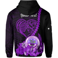 Custom FSM Valentine Couple Hoodie Heart Love Tropical Flowers Purple LT14 - Polynesian Pride