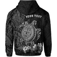 Custom Hawaii Polynesian Zip Hoodie Gray Sea Turtles Hawaiian LT13 - Polynesian Pride