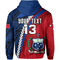 Custom Samoa Polynesian Zip Hoodie Quotes Custom Text and Number LT13 - Polynesian Pride