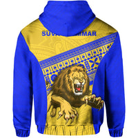 Suva Grammar Fashion Zip Hoodie (For Kid) Fiji School Version Lion Blue LT13 - Polynesian Pride