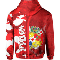Custom Tonga Unique Zip Hoodie Camouflage with Tongan Pattern LT13 - Polynesian Pride