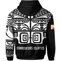 Marquesas Islands Tiki Zip Hoodie Marquesan Tattoo LT13 - Polynesian Pride