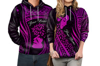 Custom Polynesian Valentine Couple Hoodie I LOVE YOU Hibiscus Style Purple LT13 6XL - Polynesian Pride