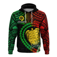 Vanuatu Heart Polynesian Hoodie Turtle Sand Drawings LT13 Unisex Black - Polynesian Pride