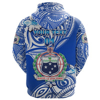 Custom Manu Samoa Rugby Hoodie Unique Vibes Coat of Arms White, Custom Text and Number - Polynesian Pride