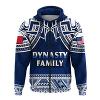 Dynasty Family Hoodie CHALF Polynesian Pattern LT14 Zip Hoodie Blue - Polynesian Pride