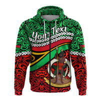 Custom Proud Vanuatu Zip Hoodie Pattern Mix Flag LT13 - Polynesian Pride