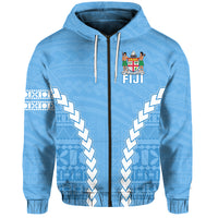 Fiji Impressive Zip Hoodie 2021 Polynesian LT13 Unisex Blue - Polynesian Pride