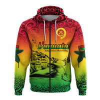 Vanuatu Peaceful Zip Hoodie Independence Anniversary LT13 - Polynesian Pride