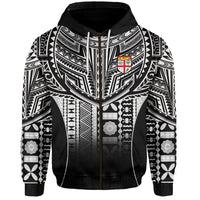 Fiji Faithful Zip Hoodie Version Black LT13 Unisex Black - Polynesian Pride