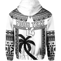 Custom Text and Number Fiji Rugby Hoodie Pacific The Bati Black Fijian Tapa LT14 - Polynesian Pride