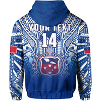 (Custom Text and Number) Samoa Rugby Hoodie Personalise Toa Samoa Polynesian Pacific Navy Version LT14 - Polynesian Pride