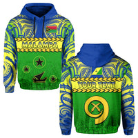 Custom Malampa Province Hoodie Vanuatu Pig Tusk Polynesian Flag Style LT14 Hoodie Green - Polynesian Pride