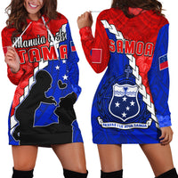 Happy Samoan Fathers Day Hoodie Dress Hibiscus Mix Polynesian Pattern LT14 Red - Polynesian Pride