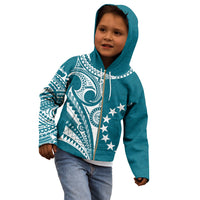 Cook Islands Tatau Hoodie KID Symbolize Passion Stars Version Blue LT13 Blue - Polynesian Pride