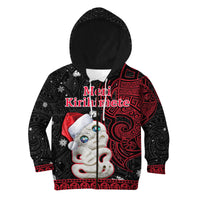 New Zealand Christmas Hoodie KID Hei Tiki Red Pohutukawa Meri Kirihimete LT14 - Polynesian Pride