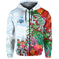 Fiji Hoodie Proud Fijian Tapa mix Tagimoucia Flowers LT13 - Polynesian Pride