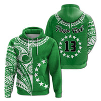 (Custom Text and Number) Cook Islands Tatau Hoodie Symbolize Passion Stars Version Green LT13 Green - Polynesian Pride