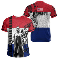 Hawaii Flag Polynesian Queen Liliuokalani T Shirt Red - Polynesian Pride