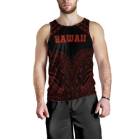 Hawaiian Kanaka Map Polynesian Men's Tank Top - Red - Brad Style - AH - Polynesian Pride