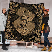 Hawaii Anchor Hibiscus Flower Vintage Premium Quilts - AH - Gold - Polynesian Pride