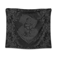 Hawaii Anchor Hibiscus Flower Vintage Tapestry - AH - Grey Wall Tapestry Black - Polynesian Pride