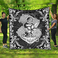Hawaii Anchor Hibiscus Flower Vintage Premium Quilts - AH Black - Polynesian Pride