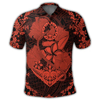 Hawaii Anchor Hibiscus Flower Vintage Polo Shirt Orange - Polynesian Pride