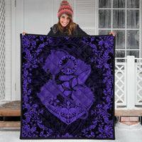 Hawaii Anchor Hibiscus Flower Vintage Premium Quilts - AH - Purple - Polynesian Pride